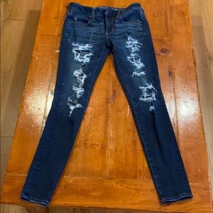 AE distressed jeggings. Super stretch mid rise